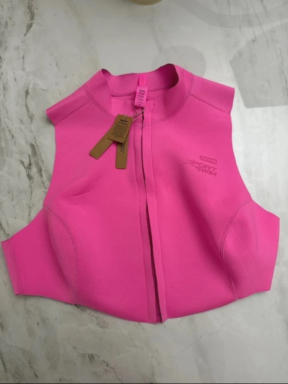SKIMS Hot Pink Neoprene Crop Vest